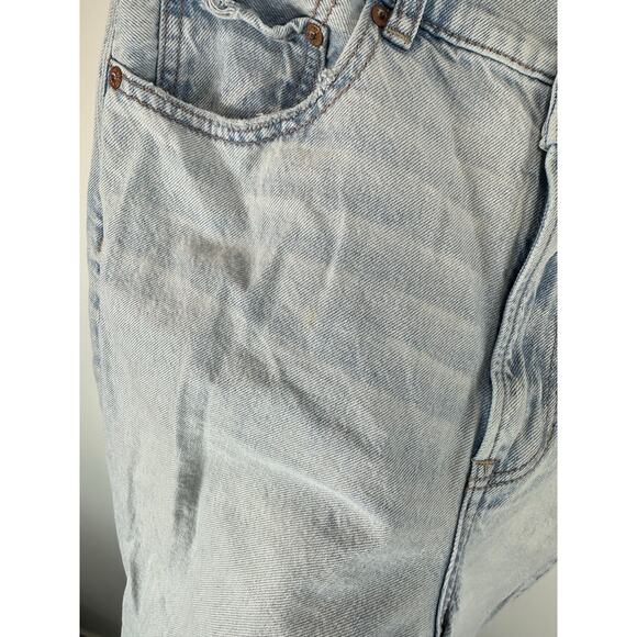 American Eagle Highest Rise Baggy Straight Jeans Size 16 X-Long Light Wash - Picture 12 of 14